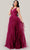 Ladivine CD347 - Plunging V-Neck Ruched Detail Prom Gown Prom Dresses