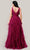 Ladivine CD347 - Plunging V-Neck Ruched Detail Prom Gown Prom Dresses