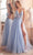 Ladivine CD3920 - Sheer Corset Bodice Crisscross Strap Prom Gown Ball Gowns 2 / Blue
