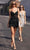 Ladivine CD780 - Deep V-Neck Basque Cocktail Dress Cocktail Dresses