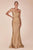 Ladivine CD791 Strapless Fitted Satin Prom Dress Prom Dresses 4 / Nude Gold