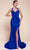 Ladivine CD796 - Halter Ruched Bodice Prom Dress Prom Dresses 2 / Royal