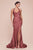 Ladivine CD796 - Halter Ruched Bodice Prom Dress Prom Dresses 2 / Sienna Rose