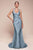 Ladivine CD796C - Ruched Halter Long Gown Bridesmaid Dresses 16 / Dusty Blue