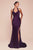 Ladivine CD796C - Ruched Halter Long Gown Bridesmaid Dresses 16 / Eggplant