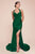 Ladivine CD796C - Ruched Halter Long Gown Bridesmaid Dresses 16 / Emerald