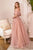 Ladivine CD955 - Straight Across Glitter Prom Gown Prom Dresses 4 / Rose Gold