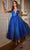 Ladivine CD996T - Sleeveless Glitter Flocked Dress Special Occasion Dress 2 / Royal