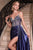 Ladivine CDS440 - Deep V-Neck Satin Prom Gown Prom Dresses 2 / Dusty Blue