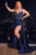 Ladivine CDS440 - Deep V-Neck Satin Prom Gown Prom Dresses 2 / Dusty Blue