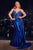 Ladivine CDS440 - Deep V-Neck Satin Prom Gown Prom Dresses 2 / Dusty Blue