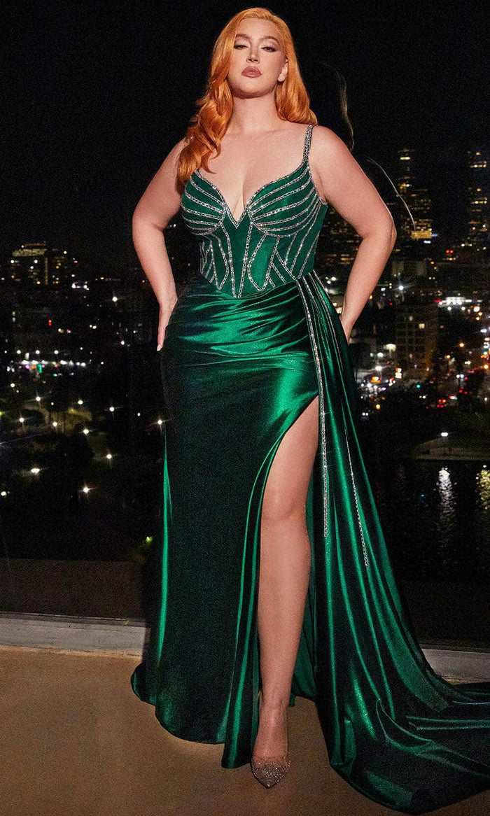 Ladivine CDS440C - Bead Embellished Sleeveless Prom Gown Prom Dresses 16 / Emerald