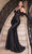 Ladivine CDS450 - Appliqued Deep V-Neck Prom Gown Prom Dresses 2 / Black