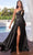 Ladivine CDS454 - Sequin Asymmetrical Evening Dress Evening Dresses 2 / Black