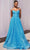 Ladivine CDS483 - Glitter Sleeveless Boned Bodice Ballgown Ball Gowns 2 / Ocean Blue