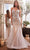 Ladivine CDS488 - Glittery Mermaid Evening Dress Evening Dresses 2 / Silver-Nude