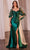 Ladivine CDS499 - Sheer Capelet Sweetheart Prom Dress Prom Dresses 6 / Emerald