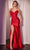 Ladivine CDS521 - Strapless V-Neck Evening Dress Prom Dresses 0 / Red