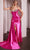 Ladivine CDS526 - Bejeweled Peekaboo Long Gown Prom Dresses 0 / Fuchsia