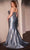 Ladivine CDS529C - Scoop Neck Gathered Waist Prom Gown Prom Dresses