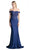 Ladivine CF158 - Off Shoulder Gown in Stretch Crepe Evening Dress Evening Dresses XS / Navy