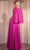 Ladivine CH028 - V-Neck Chiffon Capelet Prom Dress Prom Dresses