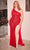 Ladivine CH077 - Fully Sequin Asymmetric Evening Gown Pageant Dresses L / Red