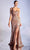 Ladivine CH182 - One Shoulder Sequin Evening Gown Evening Dresses XXS / Rose Gold