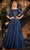 Ladivine CK2401 - Bateau Neck Embroidered Evening Gown Mother of the Bride Dresses