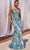 Ladivine CM350 - V-Neck Slit Evening Dress Prom Dresses 2 / Sea Mist