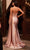 Ladivine CM377 - Plunging V-Neck Satin Prom Gown Prom Dresses