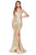 Ladivine CR844 - Emellished Prom Gown with Slit Evening Dresses