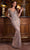 Ladivine CR879 - Fringe Detailed V-Neck Evening Gown Prom Dresses