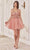 Ladivine CY022 - Glitter Tulle Cocktail Dress Special Occasion Dress XXS / Rose Gold