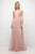 Ladivine ET320 - Pleated Top A-Line Gown Prom Dresses 4 / Blush