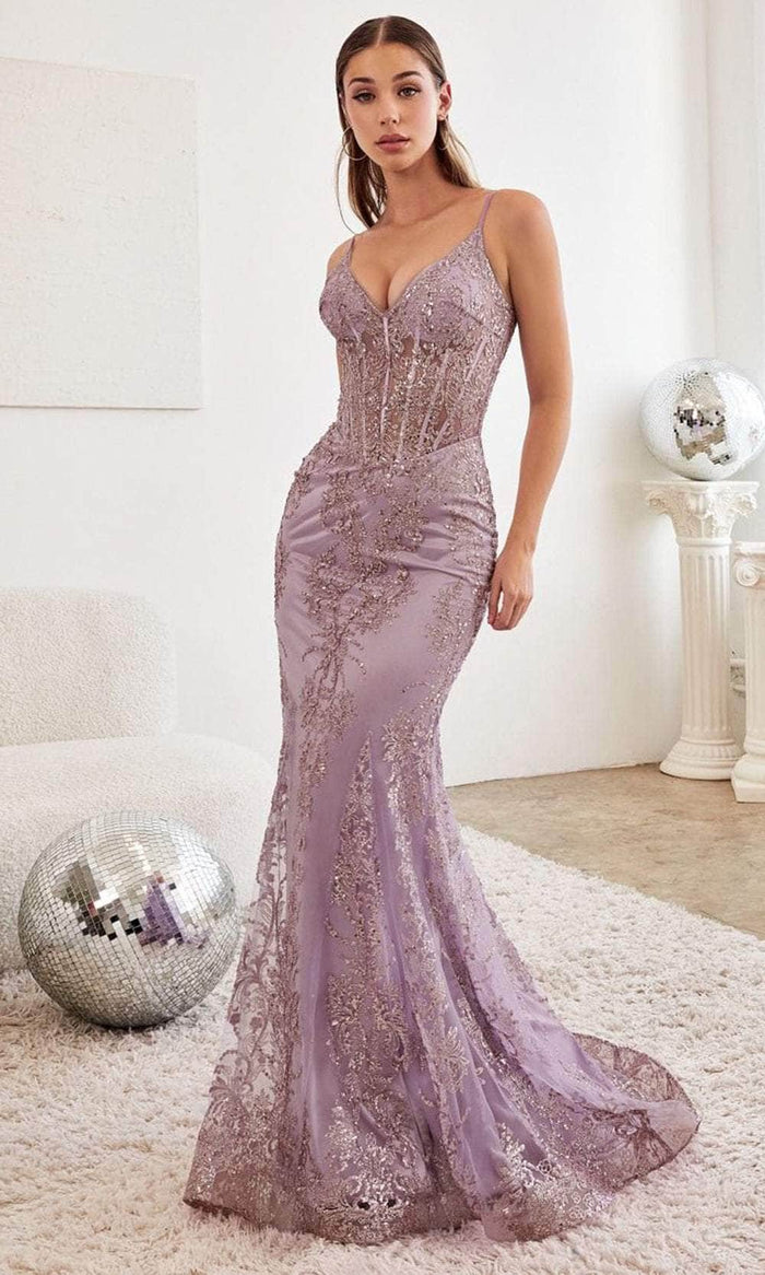 Ladivine J810 - Glitter Gown Evening Dresses 2 / Dusty Lavender