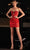 Ladivine J879 - Sweetheart Basque Cocktail Dress Cocktail Dresses 0 / Red