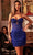 Ladivine J879 - Sweetheart Basque Cocktail Dress Cocktail Dresses 0 / Royal