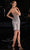 Ladivine J879 - Sweetheart Basque Cocktail Dress Cocktail Dresses 0 / Silver