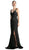 Ladivine KC1850 - Drape-Detailed Sleeveless Wrap Bodice Evening Dress Evening Dresses 2 / Black