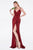 Ladivine KC1850 - Drape-Detailed Sleeveless Wrap Bodice Evening Dress Evening Dresses 2 / Burgundy