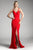 Ladivine KC1850 - Drape-Detailed Sleeveless Wrap Bodice Evening Dress Evening Dresses 2 / Red