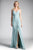 Ladivine KC1850 - Drape-Detailed Sleeveless Wrap Bodice Evening Dress Evening Dresses 2 / Seafoam Blue