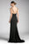 Ladivine KC1850 - Drape-Detailed Sleeveless Wrap Bodice Evening Dress Evening Dresses