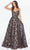 Ladivine KC893 - Sleeveless Fitted Bodice Prom Gown Special Occasion Dress 16 / Opal Black