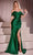 Ladivine KV1115 - Foldover Mermaid Long Gown Prom Dresses 0 / Emerald