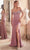 Ladivine OC020 - Rhinestone Embellished Off-Shoulder Prom Gown Prom Dresses 2 / Dusty Rose