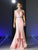 Ladivine P107 - Deep V-Neck Beaded Accents Evening Gown Evening Dresses 2 / Blush