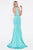 Ladivine P107 - Deep V-Neck Beaded Accents Evening Gown Evening Dresses