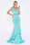 Ladivine P107 - Deep V-Neck Beaded Accents Evening Gown Evening Dresses